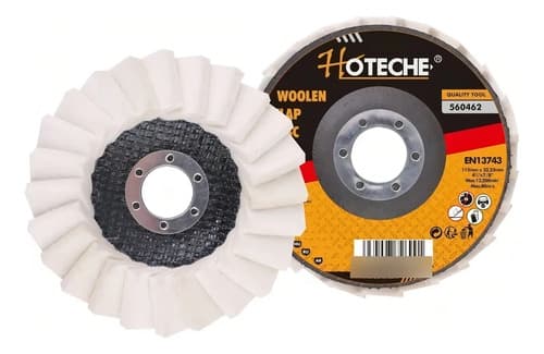Disco De Lana 4 1/2 P/pulir Metal Hoteche Color Blanco