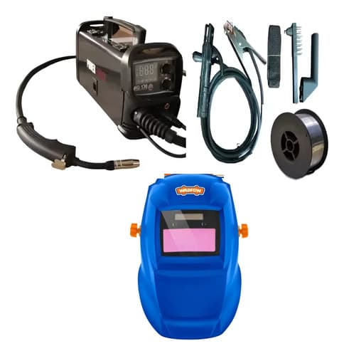 Soldadora Powerforce Mig/mma 130a Con Careta Negro