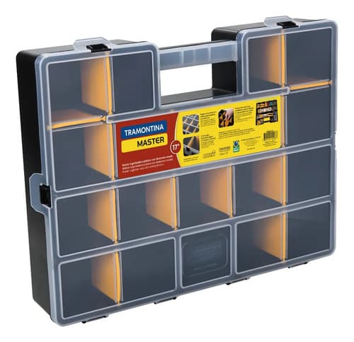 Gavetero Tramontina 43805/917 0ml Color Negro/amarillo33cm X 43.2cm X 8.2cm Con 19 Compartimientos Negro/amarillo