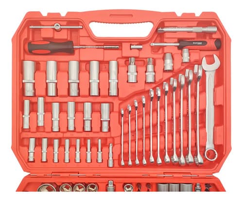 Juego De Tubos Dados Criques Y Accesorios - Encastres 1/2 3/8 1/4 - Completo 219 Piezas | Eurotech Gris