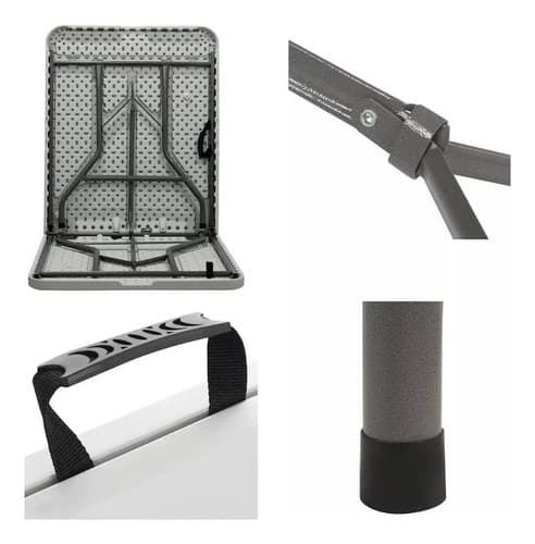 Mesa Plegable Picnic Con Asa Portátil 1,80mts Camping Catering Plastica Blanco