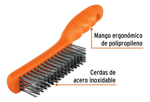Cepillo Alambre Acero Inoxidable Mango Plastico Truper 10656