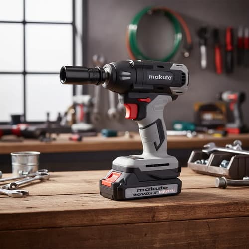 Llave Impacto 500nm A Batería 20v Makute Con Bateria 2.0ah Azul Marino
