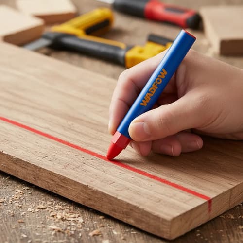Set X 6 Crayon De Madera Marca Concreto Etc 120x12mm Wmb4506 Rojo