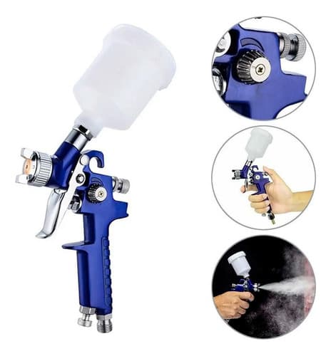 Pulverizador 600ml Ajustes Precisos Ideal Pintura Moto E Azul