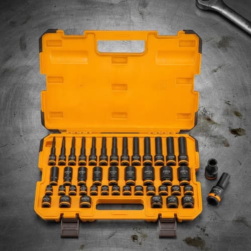 Set X38 Dados De Impacto 1/2  Cr-mo En Valija Ingco