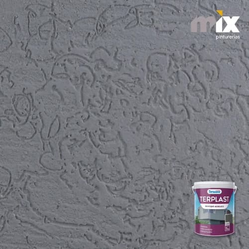 Revoque Acrílico Terplast Rodillable 25kg Tersuave - Regué Color Gris Bruma