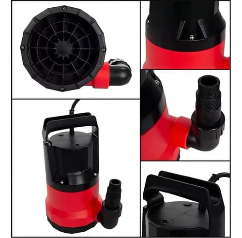 Bomba Sumergible Gaccoa 1hp 750w Drenaje Agua Sucia Caudal 12500l Rojo