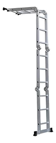 Escalera De Aluminio 4x3 Escalones Multifuncion Martino Di Forza Gris