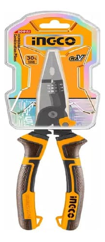 Pinza Punta Fina 8 200mm Cr-v Mult 6 En 1 Ingco Hmflnp28200