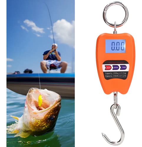 Balanza Digital Portátil De Mano Hasta 50 Kg. Valija Pesca Color Amarillo