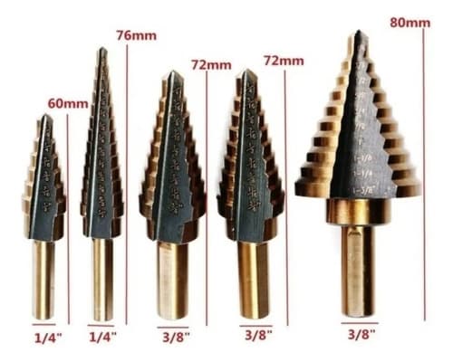 Mechas Conicas Broca Escalonada Equus 5 Unidades