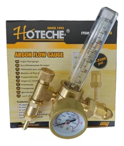Regulador Medidor De Flujo De Argón Hoteche 710504 Para Soldadura