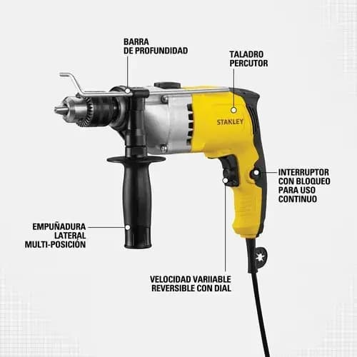 Taladro Percutor 800w + Accesorios Stanley Stdh8013ka-b2c