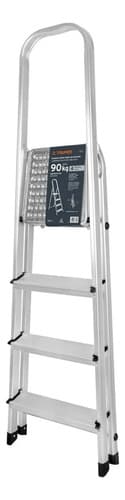 Escalera Tubular Plegable 4 Peldaños Aluminio 16765 Color No Aplica