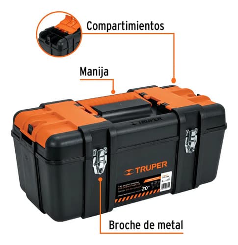 Caja P/herramienta 50 Cm Con Compartimentos, Truper 102435 Color Naranja