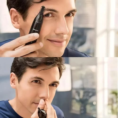 Recortador De Pelos Para Nariz Orejas Cejas Nose Trimmer Philips Nt1650 Series 1000 Negro