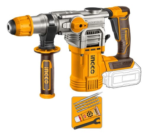 Rotomartillo A Bateria 20v 28mm Ingco Crhli20288 S/bat S/carg Amarillo