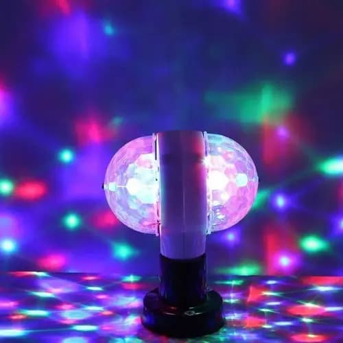 Lampara Giratoria Led Doble De Colores Rgb Rotating Lamp Multicolor
