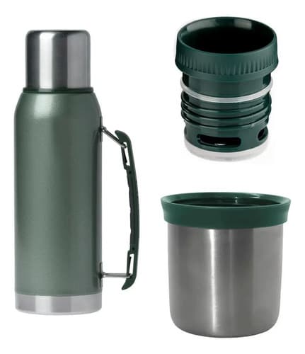 Termo 1 L Acero Inoxidable Tapón Cebador Color Verde