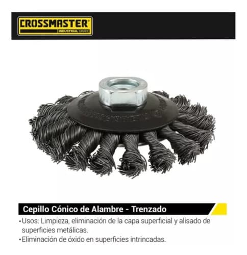 Cepillo Alambre Trenzado Para Moladora Crossmaster 9980956 Color Negro