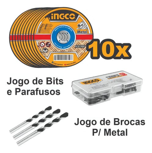 Kit De Amoladora Y Destornillador A Batería Ingco De 20 V