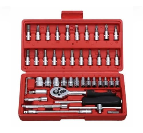 Set De Dados Y Punteros 46 Piezas, Encastre 1/4 Pulgadas