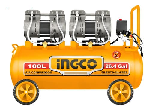 Compresor De Aire 100l 3.2hp 8bar (libre De Aceite) Ingco Naranja Claro 220-240v50hz Monofásica