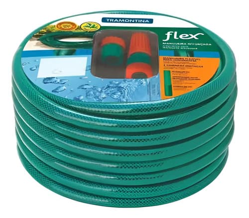 Manguera Para Jardin 20 Metros Con Acoples Tramontina Verde
