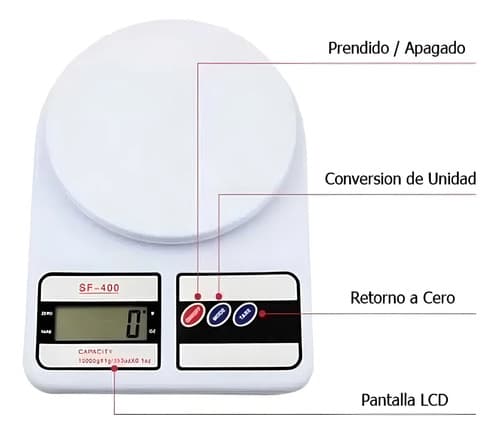 Balanza De Cocina Digital Genérica Sf-400 Blanca Blanco
