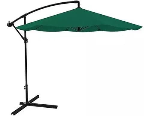 Sombrilla Lateral Jardín Exterior 3m Verde Uv Hierro Impermeable Liso