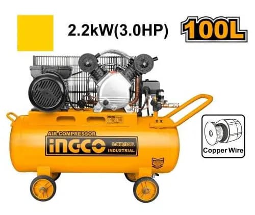 Compresor De Aire Ingco 3 Hp 100 Lts Industrial Ac1301008