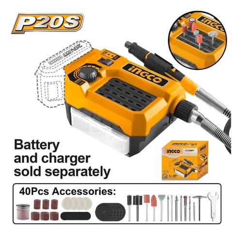Mini Torno A Bateria 20v P20s Inalambrico C Accesorios Ingco Frecuencia 50hz/60hz