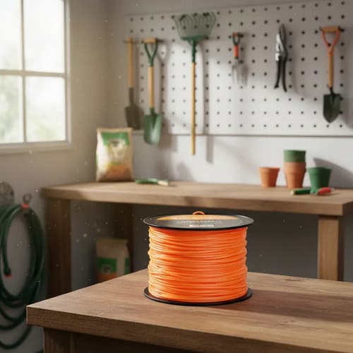 Rollo Tanza Nylon Desmalezadora 3 Mm Cuadrada 1kg Reforzada Color Naranja