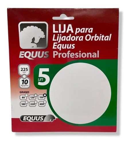 Lija De Fibra En Discos Equus Lija #180 180 Gr. - Pack De 5 X 5 Unidades