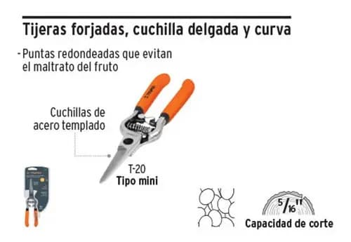 Tijera Para Poda 6', Cuchilla Delgada Truper 18456 Color Naranja