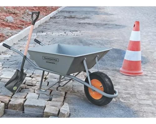 Carretilla Calibrada 65l C/rueda Maciza Tramontina 77714/235 Gris