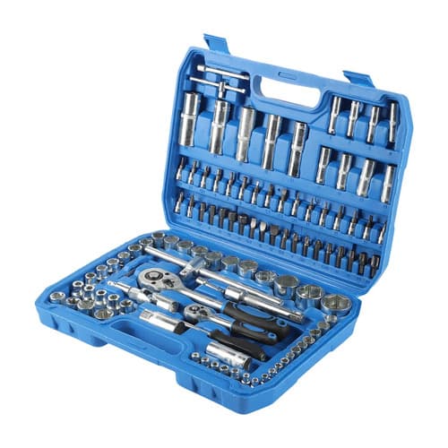 Set De Herramientas 108 Piezas Llaves Tubo Y Puntas Azul