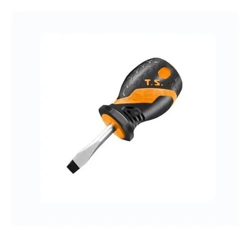 Destornillador Plano De Impacto Tolsen Con Punta Magnética Y Mango Ergonómico