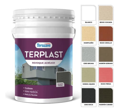 Revoque Acrílico Terplast Rodillable 25kg Tersuave - Regué Color Blanco