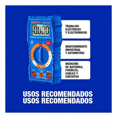 Multímetro Multitester Digital 600v Profesional Wadfow