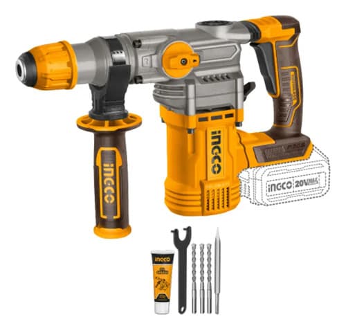 Rotomartillo A Bateria 20v 28mm Ingco Crhli20288 S/bat S/car Color Naranja