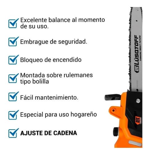Electrosierra Motosierra Lusqtoff 2000w Espada 40cm Esl2000-8 Color Anaranjado Naranja