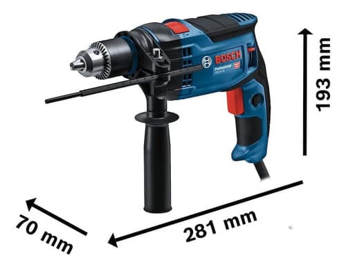 Taladro Percutor Atornillador Eléctrico De 13mm Bosch Gsb 13 Re - 0 601 2b8 0e0 + Accesorios Con Caja De Cartón Azul 60hz