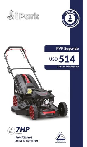 Cortadora De Cesped Autopropulsada 7hp Ancho De Corte 53cm Negro