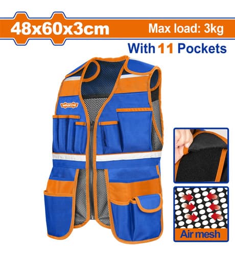 Cartuchera Portaherramientas Ajustable 11 Bolsillos Wadfow Azul