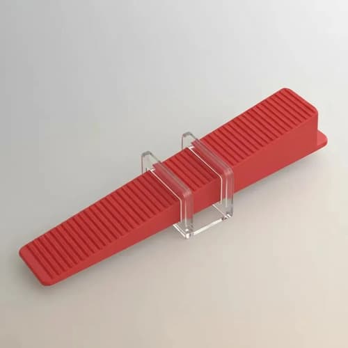 Pack X100 Cuñas Plasticas Para Niveladores Slim Cortag Gris Granito Rojo