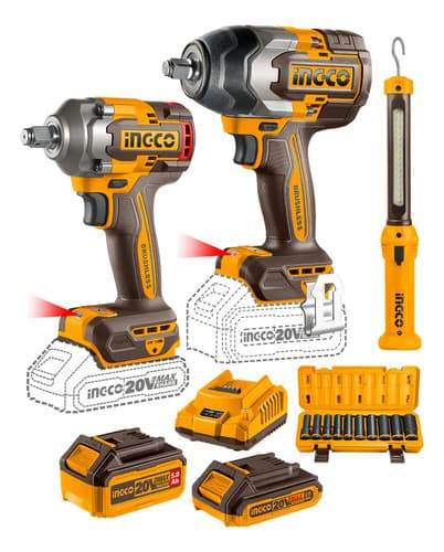Combo 2 Llave De Impacto+linterna+2 Bat Y Mas Cosli2411 -smf Color Naranja Claro Frecuencia 50/60hz