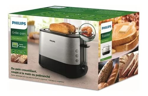 Tostadora Metalica Philips Hd2637/90 Diseño Compacto Color Gris