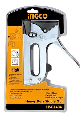 Engrampadora Manual Ingco De Acero Para Grapas Y Clavos De 4-14mm